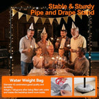 12x10ft Heavy Duty Backdrop Stand, Adjustable Pipe and Drape Stand in 12x10ft, alternate view 3