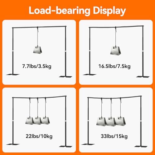 12x10ft Heavy Duty Backdrop Stand, Adjustable Pipe and Drape Stand in 12x10ft, alternate view 6
