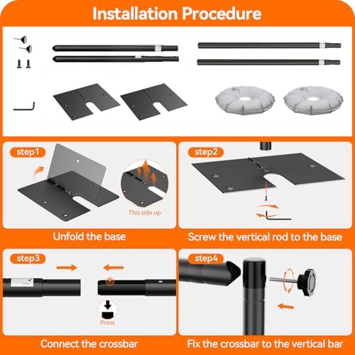 12x10ft Heavy Duty Backdrop Stand, Adjustable Pipe and Drape Stand in 12x10ft, alternate view 7