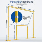 12x10ft Heavy Duty Backdrop Stand Double Crossbar Pipe and Drape in 12x10ft, alternate view 2