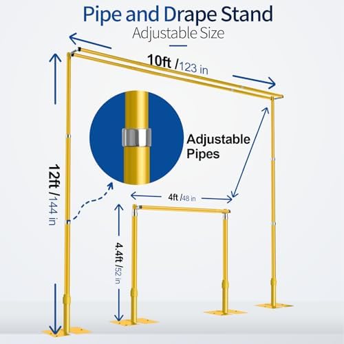 12x10ft Heavy Duty Backdrop Stand Double Crossbar Pipe and Drape in 12x10ft, alternate view 2