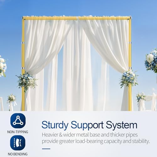 12x10ft Heavy Duty Backdrop Stand Double Crossbar Pipe and Drape in 12x10ft, alternate view 6