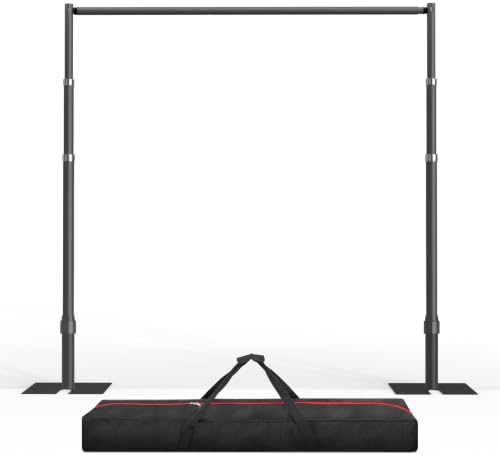 12x10ft Heavy Duty Backdrop Stand Frame with Adjustable Pipe, Black in 12x10ft