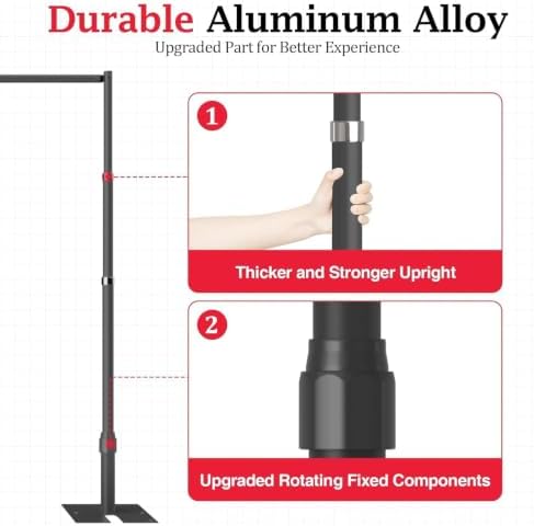 12x10ft Heavy Duty Backdrop Stand Frame with Adjustable Pipe, Black in 12x10ft, alternate view 4