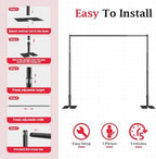 12x10ft Heavy Duty Backdrop Stand Frame with Adjustable Pipe, Black in 12x10ft, alternate view 6