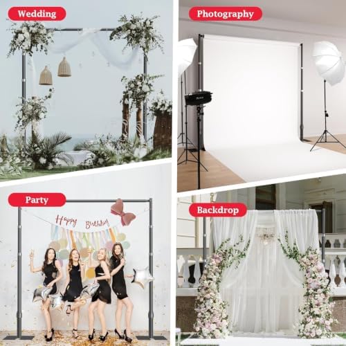 12x10ft Heavy Duty Backdrop Stand Frame with Adjustable Pipe, Black in 12x10ft, alternate view 7