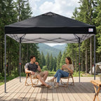 12x12 Durable Pop Up Canopy Tent with Roller Bag, Black in Black, alternate view 2