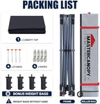 12x12 Durable Pop Up Canopy Tent with Roller Bag, Black in Black, alternate view 6
