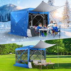 12x12 FT Pop Up Canopy Extendable Tent, Gazebos On Clearance with Removable Roof, Screened in Gazebo with