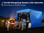 12x12 FT Pop Up Canopy Extendable Tent, Gazebos On Clearance with Removable Roof, Screened in Gazebo with, alternate view 6
