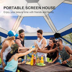 12x12 FT Pop Up Canopy Extendable Tent, Gazebos On Clearance With Removable Roof, Screened In Gazebo, Screen, alternate view