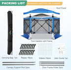 12x12 FT Pop Up Canopy Extendable Tent, Gazebos On Clearance With Removable Roof, Screened In Gazebo, Screen, alternate view