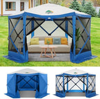 12x12 FT Pop Up Canopy Shelter Tent, Large Gazebos On Clearance with Sidewalls, Screened in Gazebo, Screen Tents