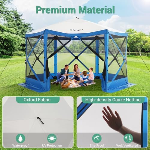12x12 FT Pop Up Canopy Shelter Tent, Large Gazebos On Clearance with Sidewalls, Screened in Gazebo, Screen Tents, alternate
