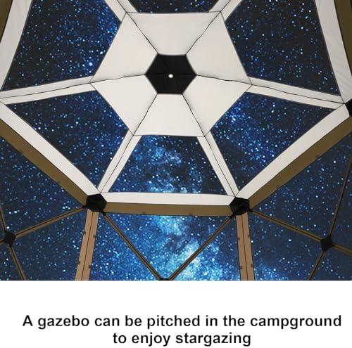 12x12 FT Pop Up Canopy Stargazing Tent, Gazebos On Clearance with Removable Roof, Screened in Gazebo, Screen, alternate view
