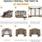 12x12 FT Pop Up Canopy Stargazing Tent, Gazebos On Clearance with Removable Roof, Screened in Gazebo, Screen, alternate view