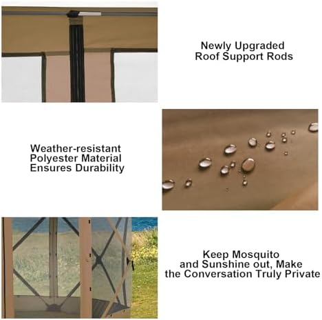 12x12 FT Pop Up Canopy Stargazing Tent, Gazebos On Clearance with Removable Roof, Screened in Gazebo, Screen, alternate view