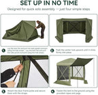 12x12 ft Pop-Up Canopy Tent, 6-Sided Gazebo with Detachable Top, Portable Camping Shelter with Mesh Windows, Pop, alternate