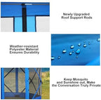 12x12 FT Pop Up Canopy Tent, Screened in Gazebo with sidewalls, Blue in 12x12 FT in Blue, alternate view 4