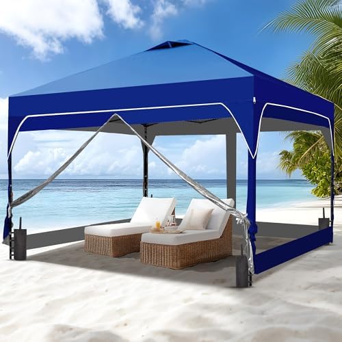 12x12 FT Pop Up Canopy Tent with One Push Setup, Setup Gazebo with 4 PVC Transparent Sidewalls, Easy Carry for, alternate