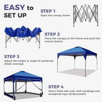 12x12 FT Pop Up Canopy Tent with One Push Setup, Setup Gazebo with 4 PVC Transparent Sidewalls, Easy Carry for, alternate