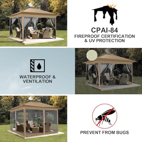 12x12 FT Pop up Gazebo on Clearance Canopy Tent, Carpas para Patio, Easy up Outdoor Canopy Tents with Portable, alternate