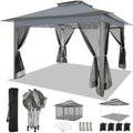12x12 FT Pop up Gazebo on Clearance Outdoor pop up Canopy Tent, carpas para Patio, Shelter Tents with Netting &