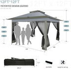 12x12 FT Pop up Gazebo on Clearance Outdoor pop up Canopy Tent, carpas para Patio, Shelter Tents with Netting &, alternate