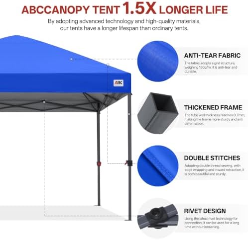 12x12 Pop Up Canopy, Heavy Duty Weather Protection, Royal Blue in Royal Blue, alternate view 4