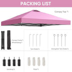 12x12 Pop Up Canopy Patio Carpas, One Push Set up with Central Lock Canopy with Wheeled Carry Bag, Included 4, alternate view