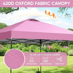 12x12 Pop Up Canopy Patio Carpas, One Push Set up with Central Lock Canopy with Wheeled Carry Bag, Included 4, alternate view