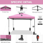 12x12 Pop Up Canopy Patio Carpas, One Push Set up with Central Lock Canopy with Wheeled Carry Bag, Included 4, alternate view