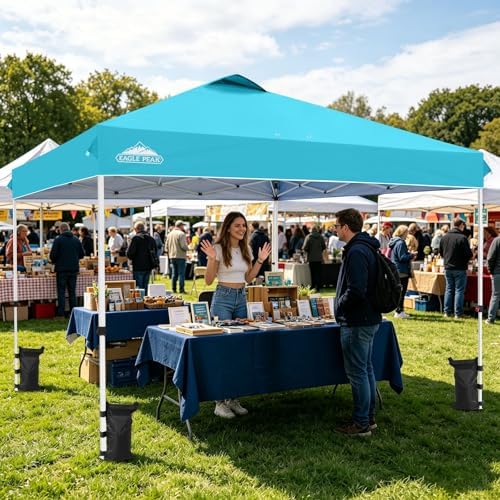 12x12 Pop Up Canopy Tent Easy Up Canopy Outdoor, Light Blue in Light Blue, alternate view 2