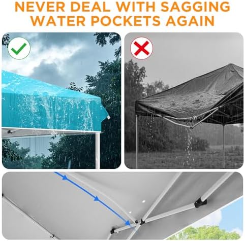 12x12 Pop Up Canopy Tent Easy Up Canopy Outdoor, Light Blue in Light Blue, alternate view 5
