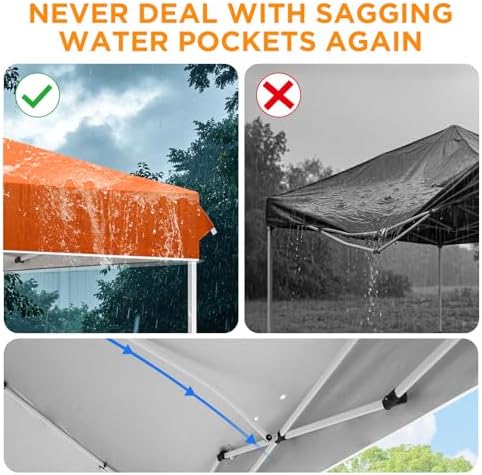 12x12 Pop Up Canopy Tent Easy Up Canopy Outdoor, Orange, alternate view 5