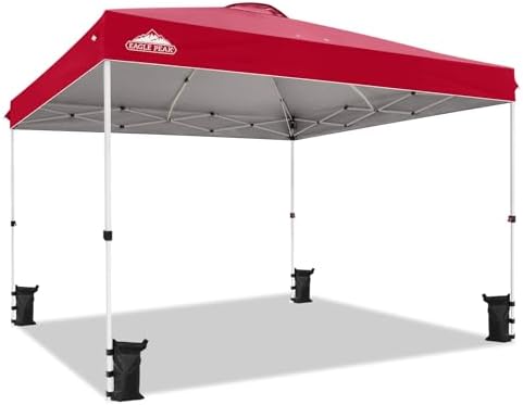 12x12 Pop Up Canopy Tent Easy Up Canopy Outdoor, Red in Red