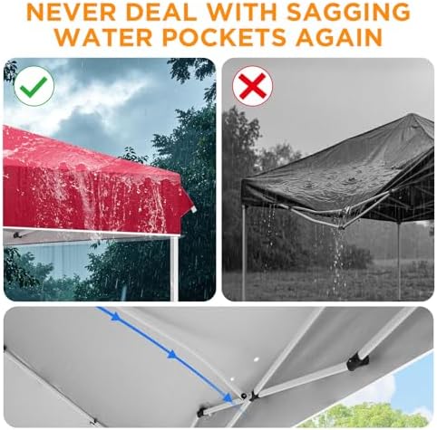 12x12 Pop Up Canopy Tent Easy Up Canopy Outdoor, Red in Red, alternate view 5