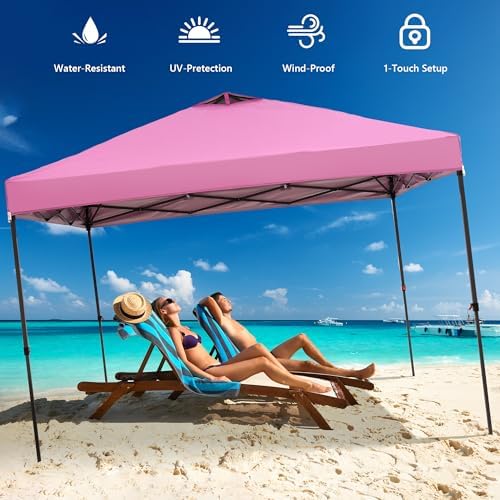 12x12 Pop Up Canopy Tent with 4 Sidewalls, Easy Set up with One Push Lift Gazebo with Wheel Bag and 4 Sandbags, alternate