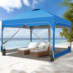 12x12 Pop Up Canopy Tent with One Push Setup, Outdoor Sun Shade Canopy for Backyard Party, Easy Up Instant, alternate view 2