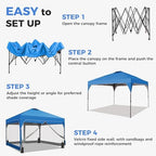 12x12 Pop Up Canopy Tent with One Push Setup, Outdoor Sun Shade Canopy for Backyard Party, Easy Up Instant, alternate view 4