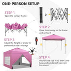 12x12 Pop Up Canopy Tent with One Push Setup, Portable Sun Shade Tent, Instant Easy Up Canopy with 4-Sidewalls &, alternate