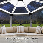 12x12 Pop Up Gazebo on Clearance, Stargazing & Screen Tent, Gray in Gray, alternate view 3