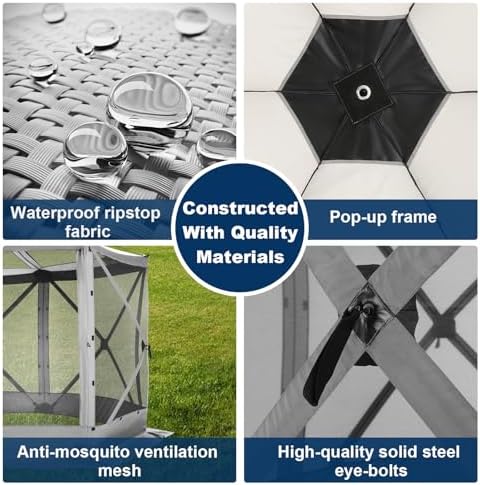 12x12 Pop Up Gazebo on Clearance, Stargazing & Screen Tent, Gray in Gray, alternate view 5