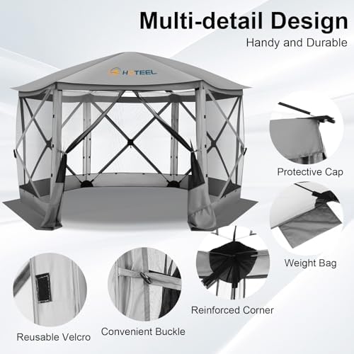 12x12 Pop Up Gazebo on Clearance, Stargazing & Screen Tent, Gray in Gray, alternate view 6