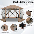 12x12 Pop Up Gazebo on Clearance, Stargazing & Screen Tent, Khaki in Khaki, alternate view 4