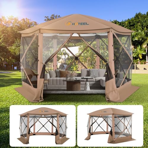 12x12 Pop Up Gazebo on Clearance, Stargazing with Sidewalls, Khaki in Khaki, alternate view 3