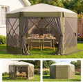 12x12FT 6-Sided Pop Up Gazebo Screen Tent with Mesh Panels, Green in 12x12FT in Green