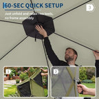 12x12FT 6-Sided Pop Up Gazebo Screen Tent with Mesh Panels, Green in 12x12FT in Green, alternate view 3