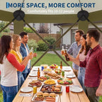 12x12FT 6-Sided Pop Up Gazebo Screen Tent with Mesh Panels, Green in 12x12FT in Green, alternate view 4