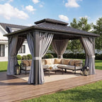 12x12FT Hardtop Gazebo Gray in 12x12FT, alternate view 3